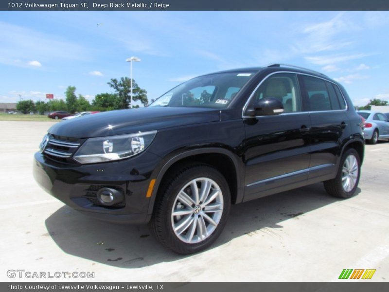 Deep Black Metallic / Beige 2012 Volkswagen Tiguan SE