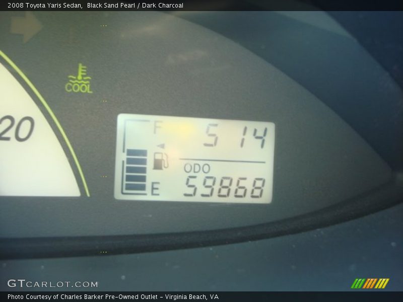 Black Sand Pearl / Dark Charcoal 2008 Toyota Yaris Sedan