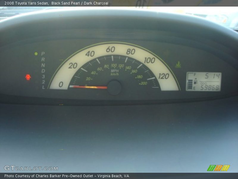 Black Sand Pearl / Dark Charcoal 2008 Toyota Yaris Sedan