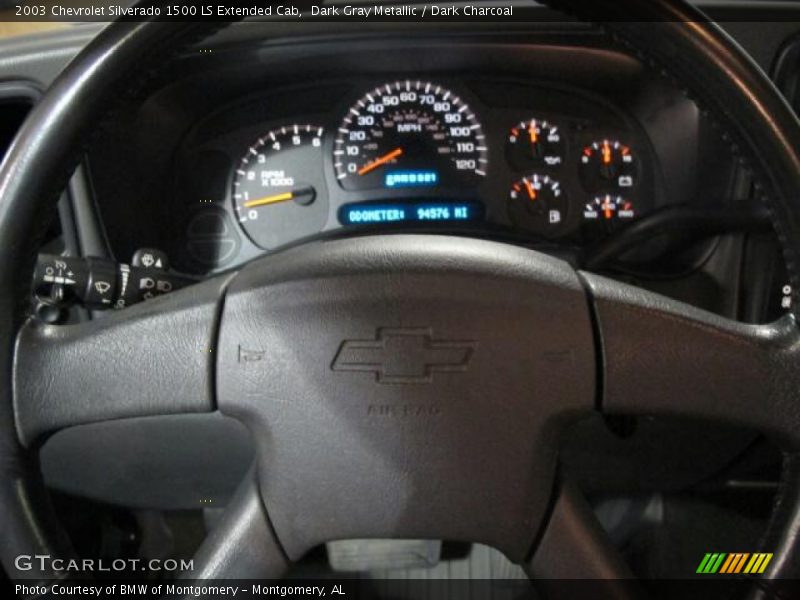 Dark Gray Metallic / Dark Charcoal 2003 Chevrolet Silverado 1500 LS Extended Cab