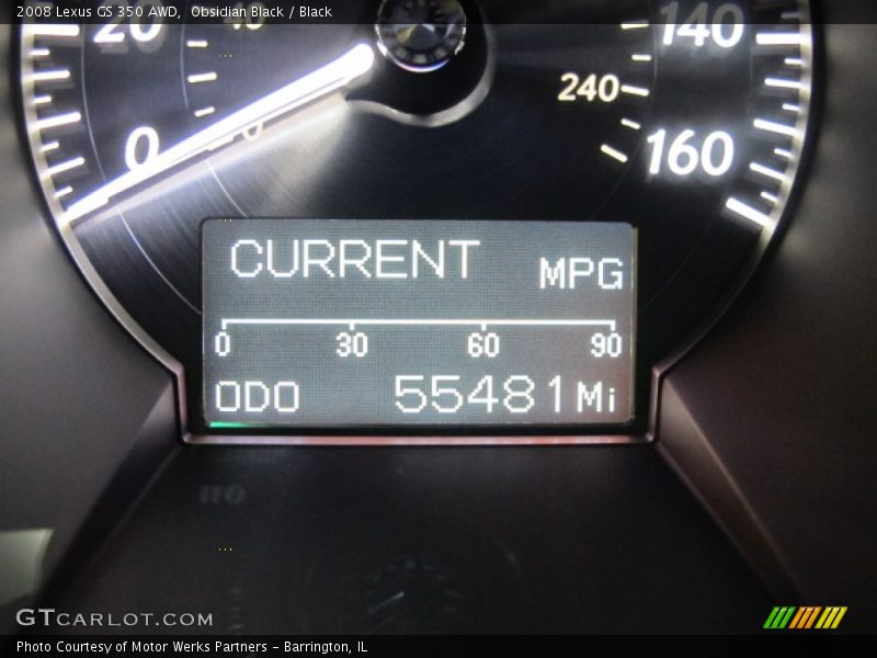 Obsidian Black / Black 2008 Lexus GS 350 AWD