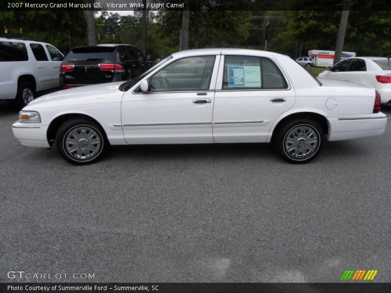 Vibrant White / Light Camel 2007 Mercury Grand Marquis GS
