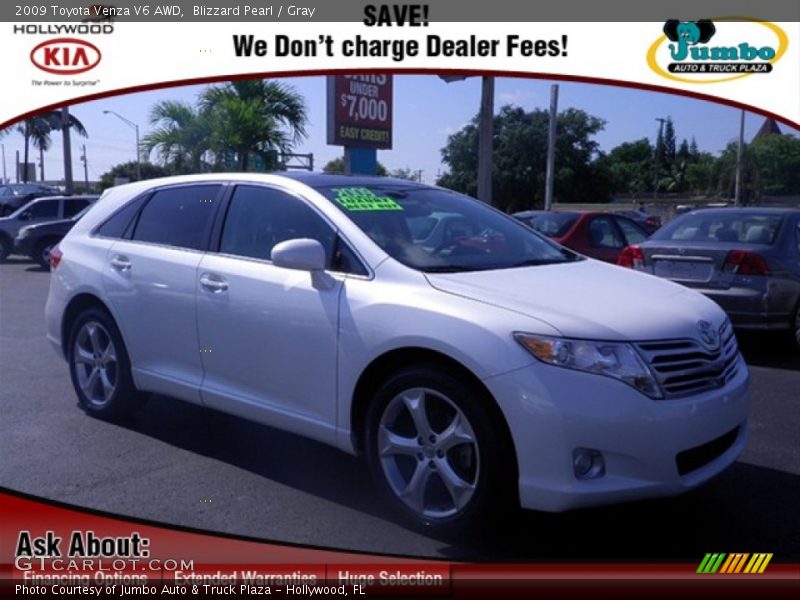 Blizzard Pearl / Gray 2009 Toyota Venza V6 AWD
