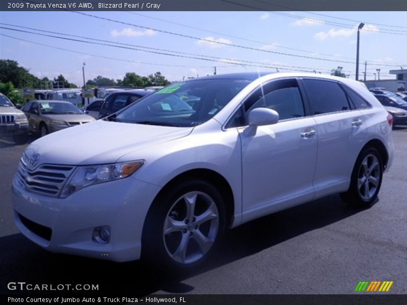 Blizzard Pearl / Gray 2009 Toyota Venza V6 AWD