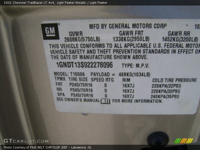 Light Pewter Metallic / Light Pewter 2002 Chevrolet TrailBlazer LT 4x4