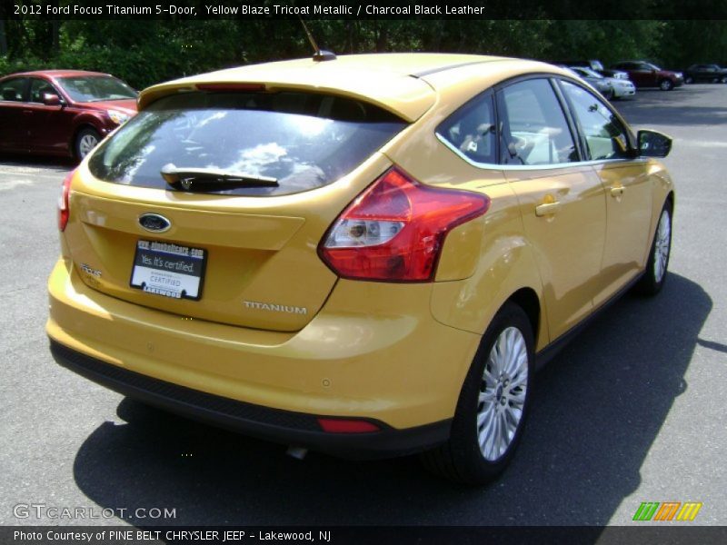 Yellow Blaze Tricoat Metallic / Charcoal Black Leather 2012 Ford Focus Titanium 5-Door