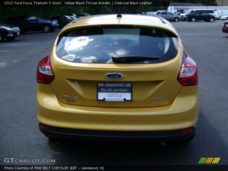 Yellow Blaze Tricoat Metallic / Charcoal Black Leather 2012 Ford Focus Titanium 5-Door
