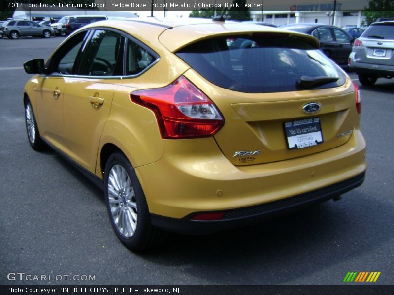 Yellow Blaze Tricoat Metallic / Charcoal Black Leather 2012 Ford Focus Titanium 5-Door