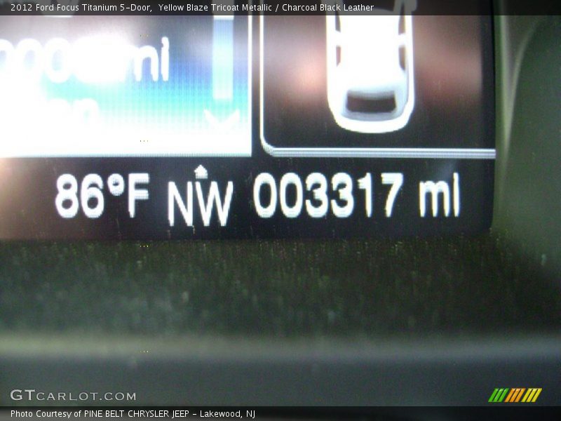 Yellow Blaze Tricoat Metallic / Charcoal Black Leather 2012 Ford Focus Titanium 5-Door