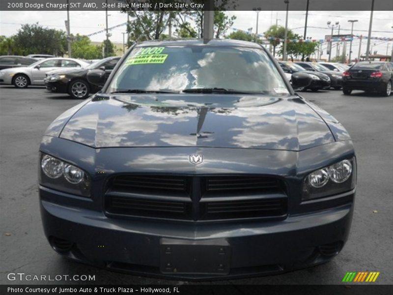 Steel Blue Metallic / Dark Slate Gray 2008 Dodge Charger SXT AWD