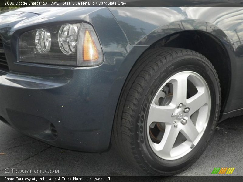 Steel Blue Metallic / Dark Slate Gray 2008 Dodge Charger SXT AWD