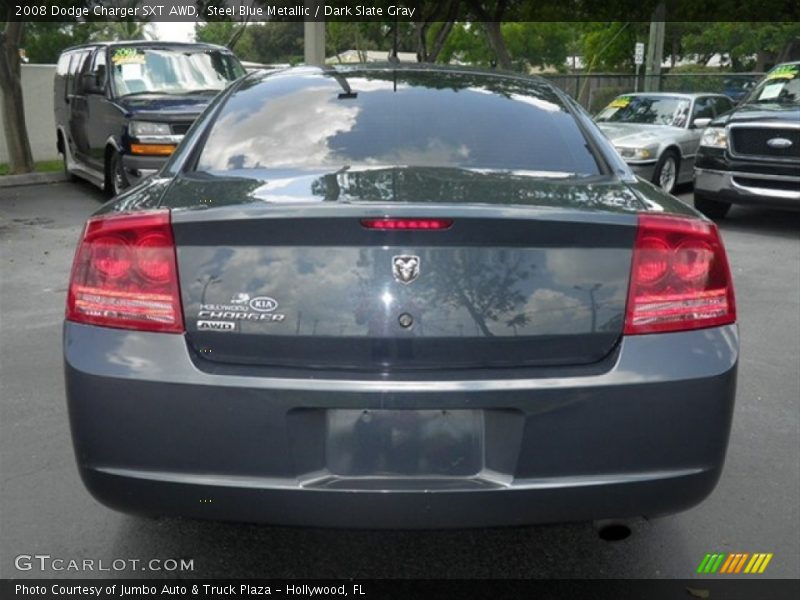 Steel Blue Metallic / Dark Slate Gray 2008 Dodge Charger SXT AWD