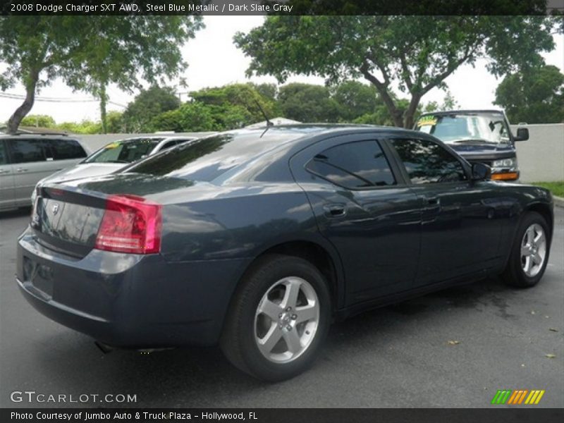 Steel Blue Metallic / Dark Slate Gray 2008 Dodge Charger SXT AWD