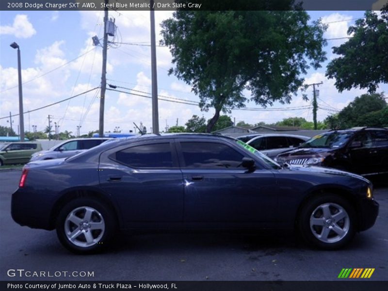 Steel Blue Metallic / Dark Slate Gray 2008 Dodge Charger SXT AWD