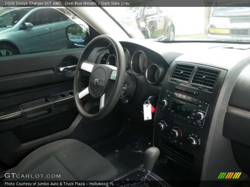 Steel Blue Metallic / Dark Slate Gray 2008 Dodge Charger SXT AWD