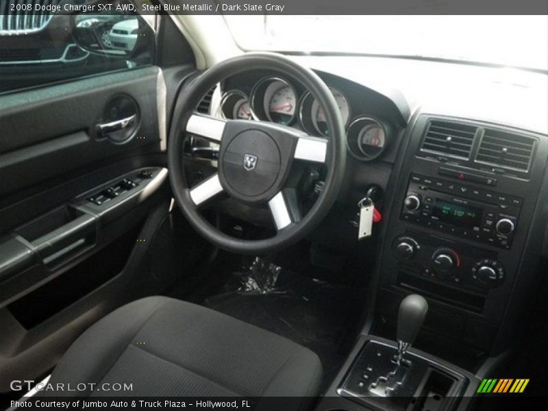Steel Blue Metallic / Dark Slate Gray 2008 Dodge Charger SXT AWD