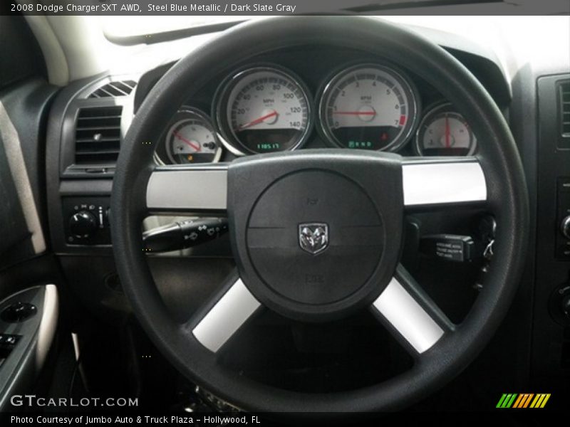 Steel Blue Metallic / Dark Slate Gray 2008 Dodge Charger SXT AWD