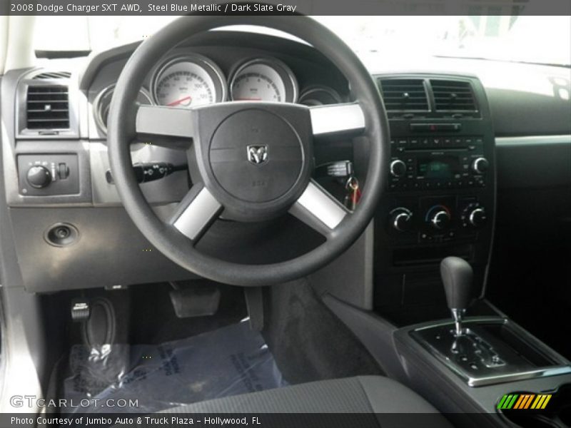 Steel Blue Metallic / Dark Slate Gray 2008 Dodge Charger SXT AWD