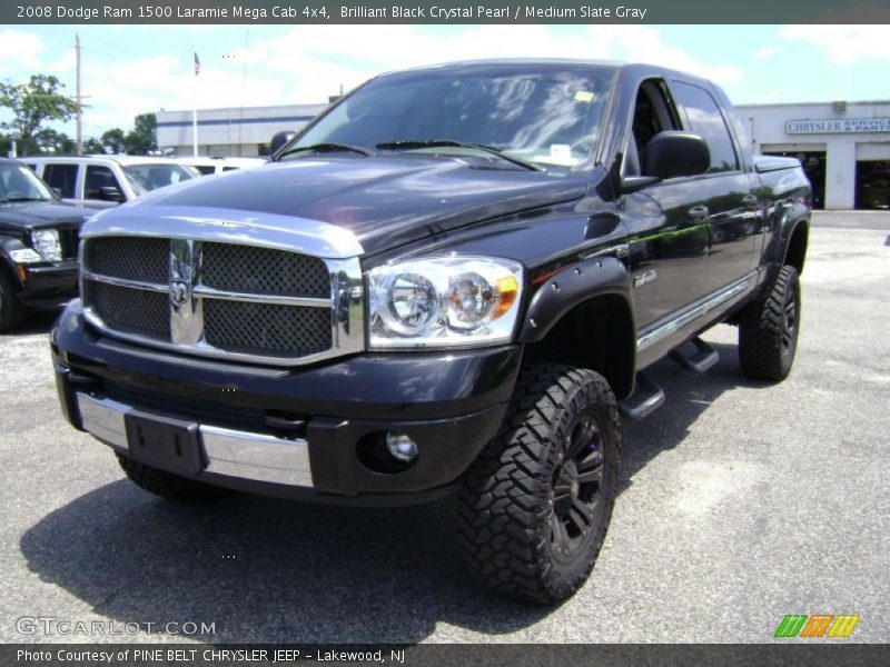 Brilliant Black Crystal Pearl / Medium Slate Gray 2008 Dodge Ram 1500 Laramie Mega Cab 4x4