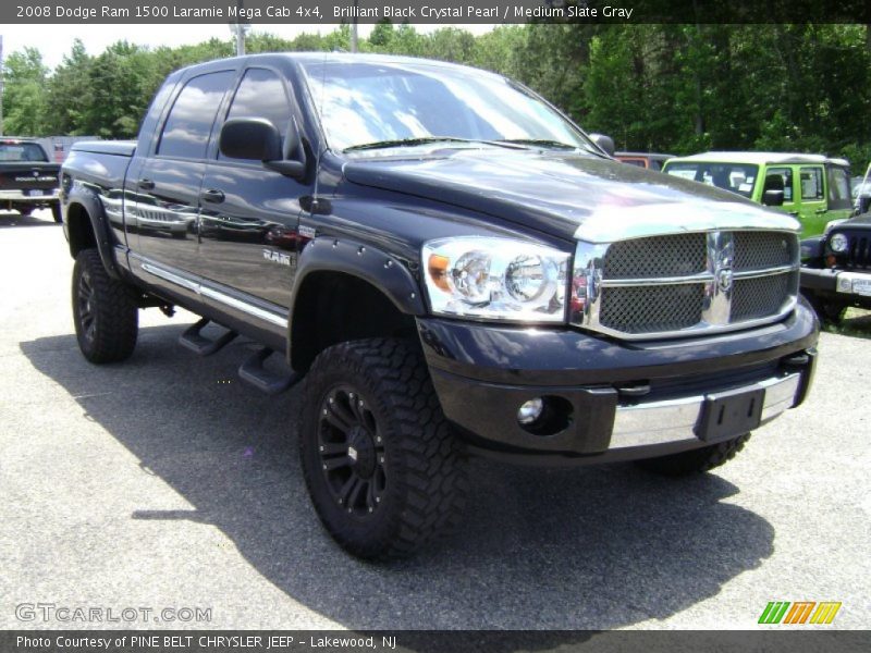 Brilliant Black Crystal Pearl / Medium Slate Gray 2008 Dodge Ram 1500 Laramie Mega Cab 4x4