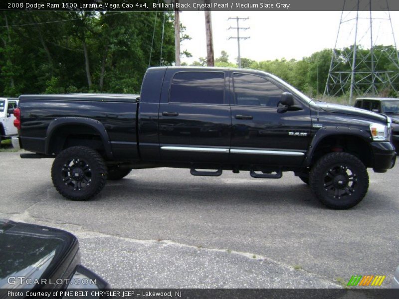 Brilliant Black Crystal Pearl / Medium Slate Gray 2008 Dodge Ram 1500 Laramie Mega Cab 4x4