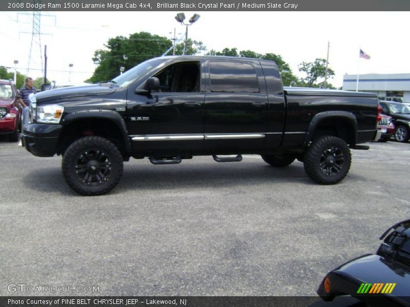 Brilliant Black Crystal Pearl / Medium Slate Gray 2008 Dodge Ram 1500 Laramie Mega Cab 4x4