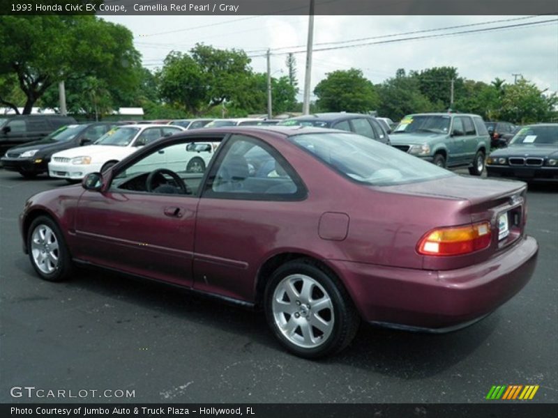 Camellia Red Pearl / Gray 1993 Honda Civic EX Coupe