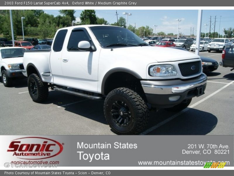 Oxford White / Medium Graphite Grey 2003 Ford F150 Lariat SuperCab 4x4