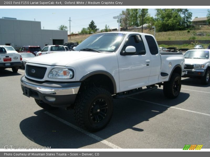 Oxford White / Medium Graphite Grey 2003 Ford F150 Lariat SuperCab 4x4