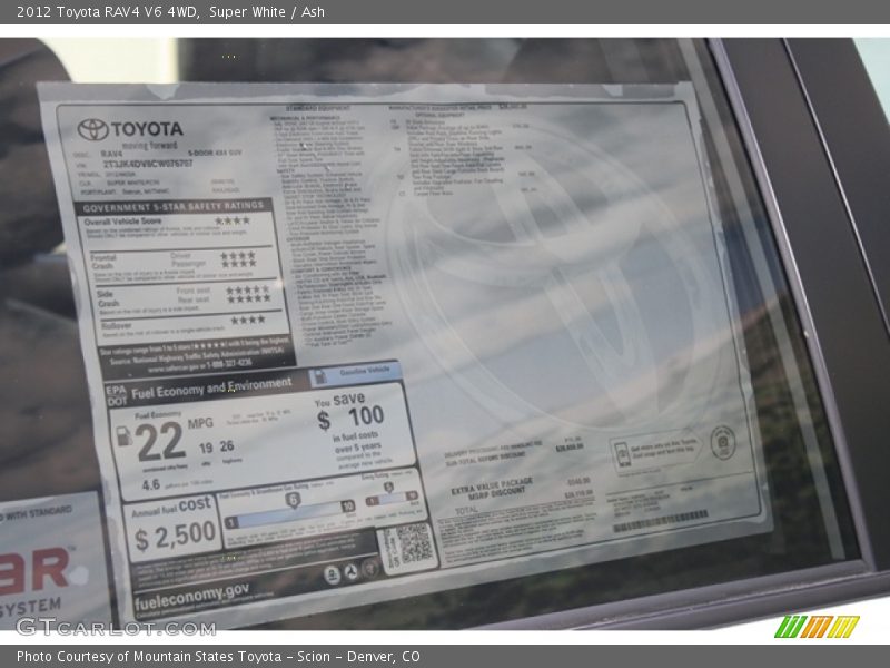 Super White / Ash 2012 Toyota RAV4 V6 4WD