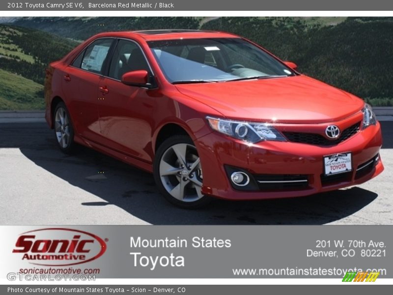 Barcelona Red Metallic / Black 2012 Toyota Camry SE V6