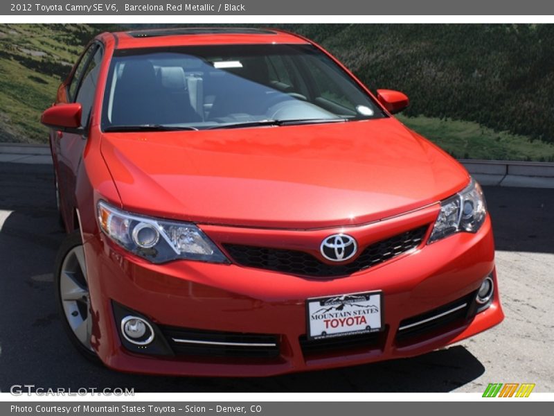 Barcelona Red Metallic / Black 2012 Toyota Camry SE V6