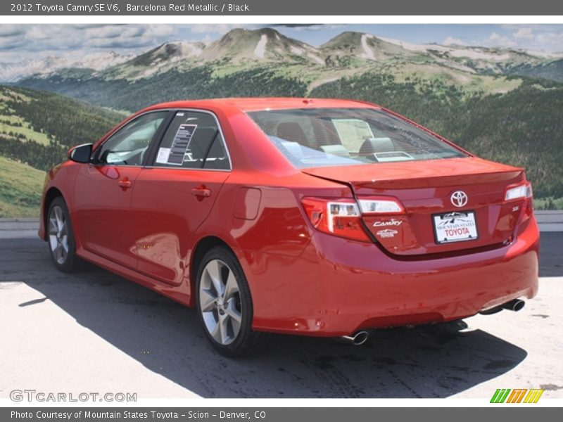 Barcelona Red Metallic / Black 2012 Toyota Camry SE V6