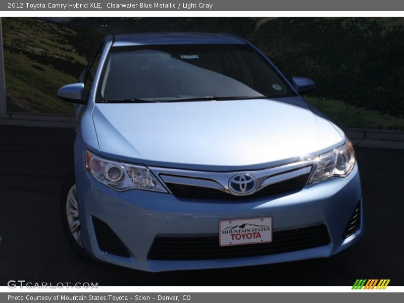 Clearwater Blue Metallic / Light Gray 2012 Toyota Camry Hybrid XLE