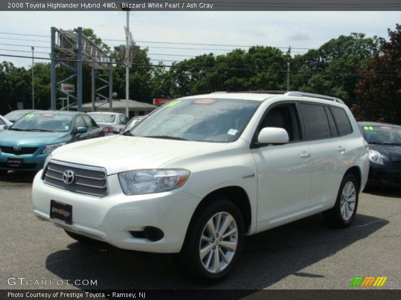 Blizzard White Pearl / Ash Gray 2008 Toyota Highlander Hybrid 4WD