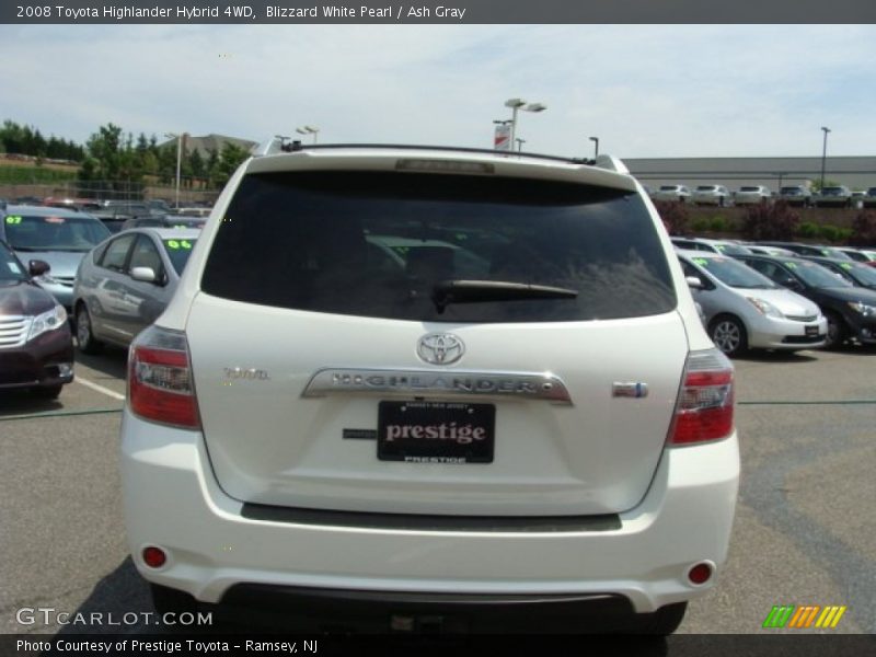 Blizzard White Pearl / Ash Gray 2008 Toyota Highlander Hybrid 4WD