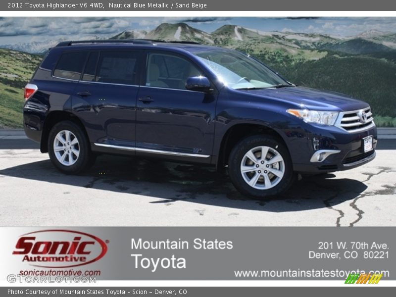 Nautical Blue Metallic / Sand Beige 2012 Toyota Highlander V6 4WD