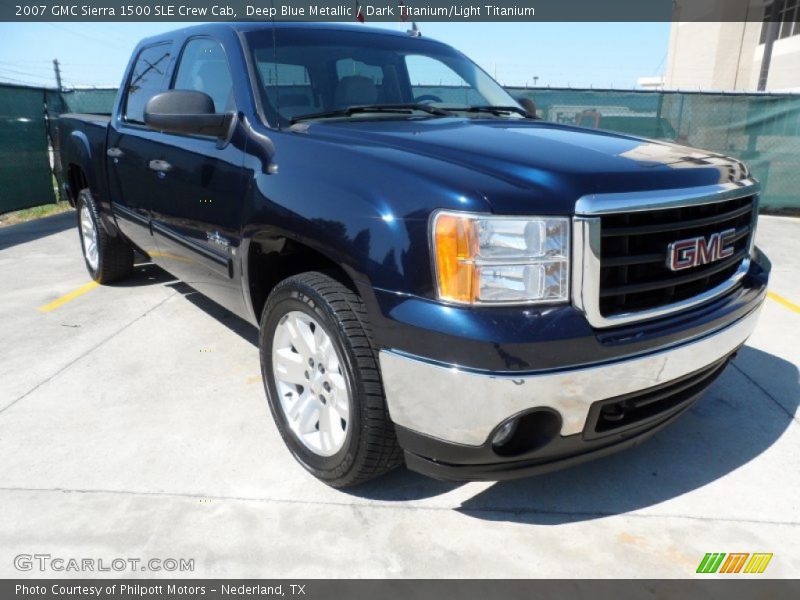 Deep Blue Metallic / Dark Titanium/Light Titanium 2007 GMC Sierra 1500 SLE Crew Cab