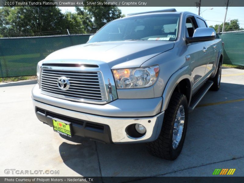 Silver Sky Metallic / Graphite Gray 2010 Toyota Tundra Platinum CrewMax 4x4