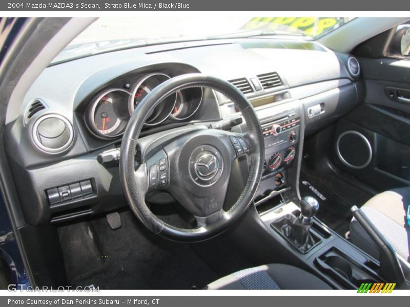 Strato Blue Mica / Black/Blue 2004 Mazda MAZDA3 s Sedan