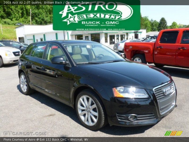 Brilliant Black / Cardamom Beige 2009 Audi A3 2.0T quattro