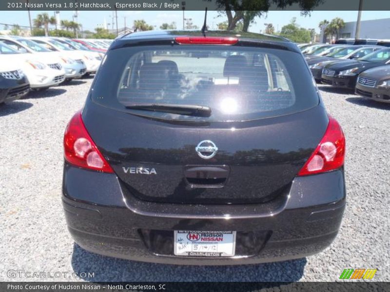 Espresso Black / Beige 2012 Nissan Versa 1.8 S Hatchback