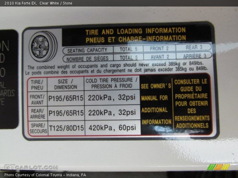 Clear White / Stone 2010 Kia Forte EX