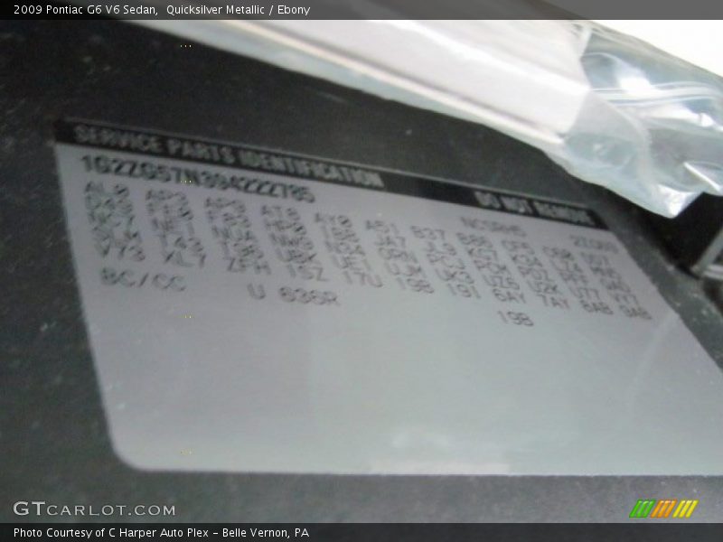 2009 G6 V6 Sedan Quicksilver Metallic Color Code 636R