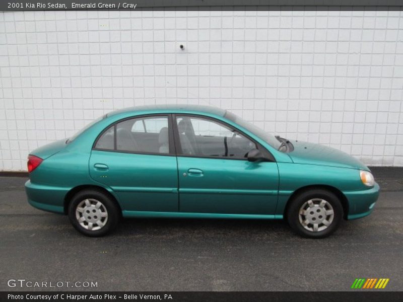 Emerald Green / Gray 2001 Kia Rio Sedan