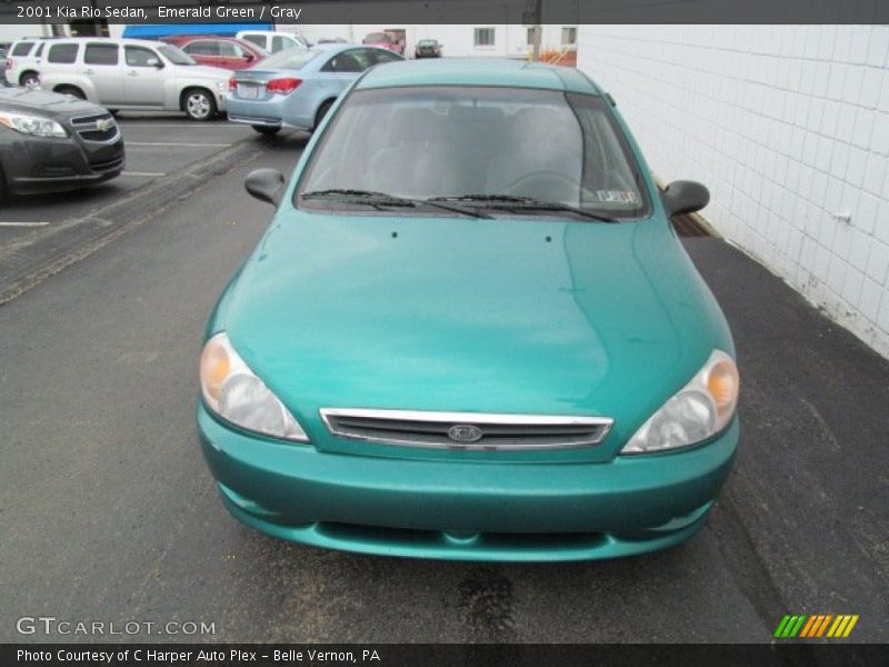 Emerald Green / Gray 2001 Kia Rio Sedan