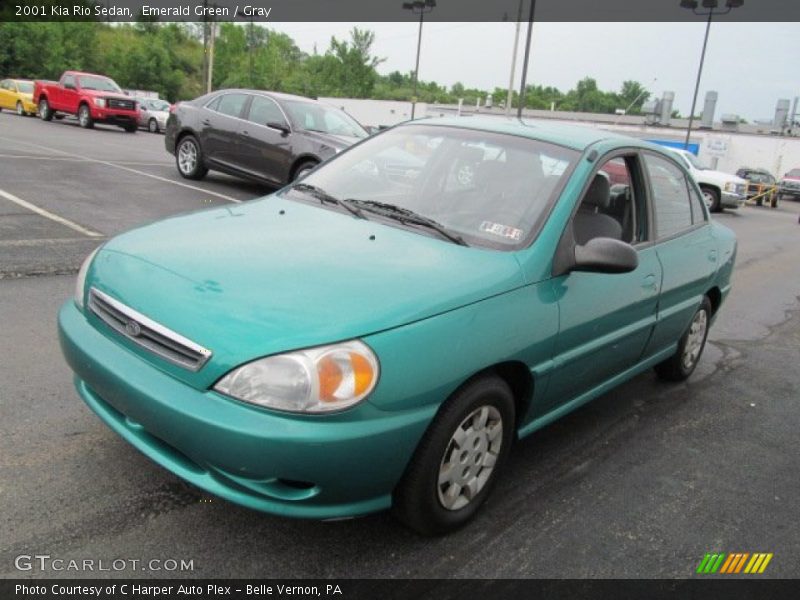 Emerald Green / Gray 2001 Kia Rio Sedan