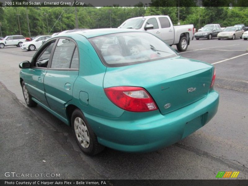 Emerald Green / Gray 2001 Kia Rio Sedan