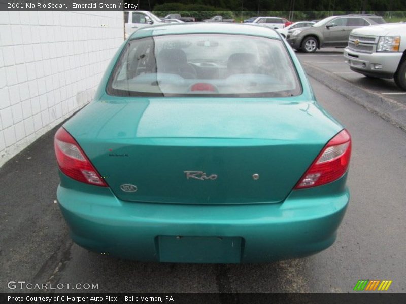 Emerald Green / Gray 2001 Kia Rio Sedan