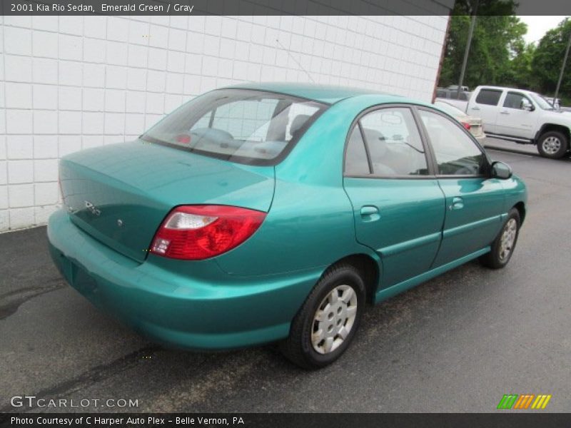 Emerald Green / Gray 2001 Kia Rio Sedan